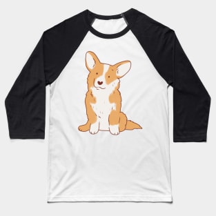 corgi dog illustration Baseball T-Shirt